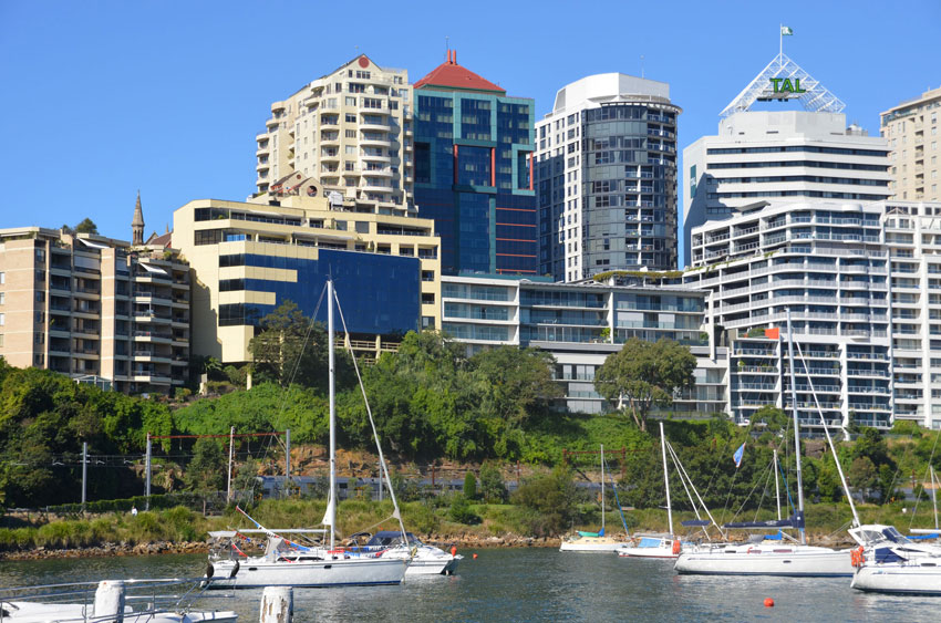 Cliff Street property viewed from harbour