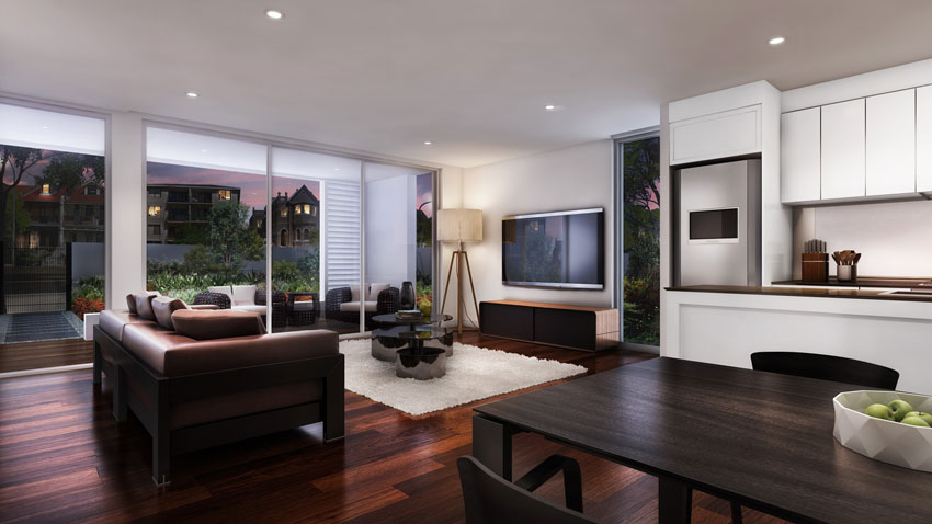 Johnson Street property living room