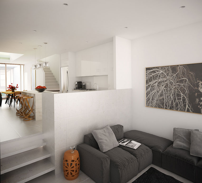 Wyndham Street living/kitchen view